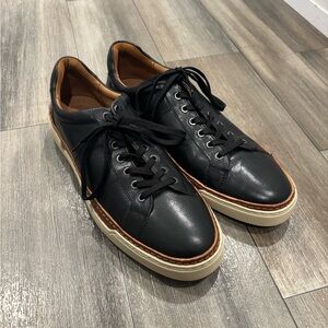 New  Allen Edmonds Port Washington Black Leather Derby Sneakers 13 D Retail $300